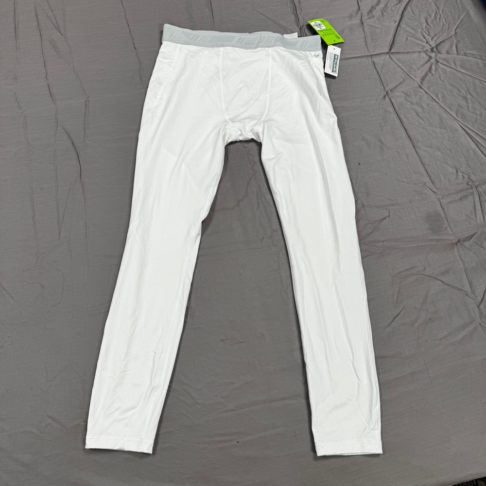 DSG Mens Cold Weather Compression Tights White Large NWT Phone Pocket Leggings